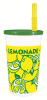 16 oz Plastic Tall Lemonade Drink Cup with Lid and Straw